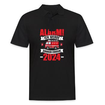 Alarme pour enfants Je vais être un grand cousin 2024 - Polo Homme - noir - Devant - Kai (181cm)
