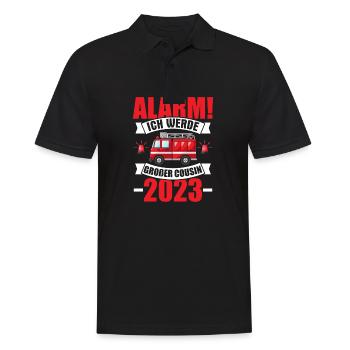 Alarme pour enfants Je vais être Big Cousin 2023 - Polo Homme - noir - Devant - Kai (181cm)