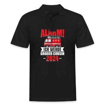Alarme pour enfants Je vais être un grand cousin 2024 - Polo Homme - noir - Devant - Kai (181cm)