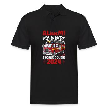 Children's Alarm I'm going to be a Big Cousin 2024 - Men's Polo Shirt - black - Front - Kai (181cm)