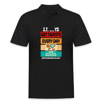 Funny IT Guy Shirt, Put in A Ticket Shirt I.T. Dep - Men's Polo Shirt - black - Front - Kai (181cm)