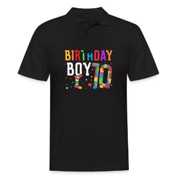 Birthday child building blocks 10 years old - Men's Polo Shirt - black - Front - Kai (181cm)