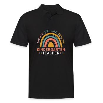 Training a kindergarten teacher Motivating Inspiring - Men's Polo Shirt - black - Front - Kai (181cm)