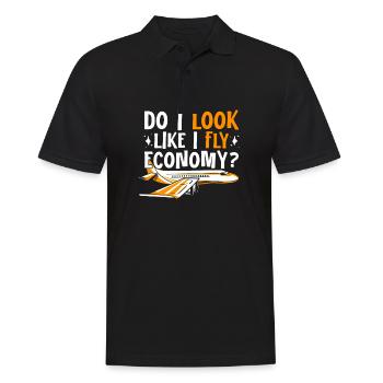 Sehe Ich So Aus, Als Würde Ich Economy First - Männer Poloshirt - Schwarz - Vorne - Kai (181cm)