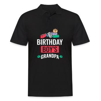 Blocs de construction de grand-père garçon d’anniversaire - Polo Homme - noir - Devant - Kai (181cm)