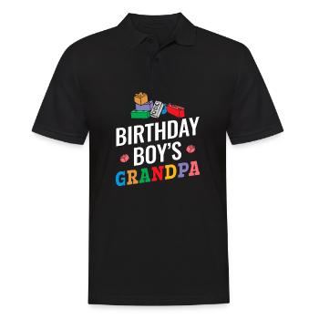 Blocs de construction de grand-père garçon d’anniversaire - Polo Homme - noir - Devant - Kai (181cm)