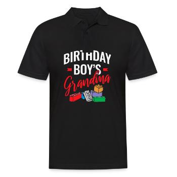 Birthday Kids Grandma Building Blocks - Men's Polo Shirt - black - Front - Kai (181cm)