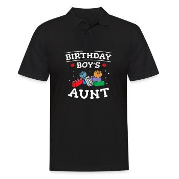 Blocs de construction de la tante du garçon d’anniversaire - Polo Homme - noir - Devant - Kai (181cm)