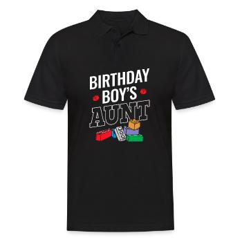 Blocs de construction de la tante du garçon d’anniversaire - Polo Homme - noir - Devant - Kai (181cm)