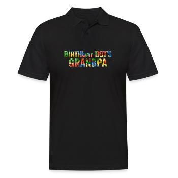 Birthday boy Grandpa building blocks - Men's Polo Shirt - black - Front - Kai (181cm)