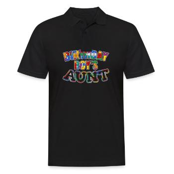 Blocs de construction de la tante du garçon d’anniversaire - Polo Homme - noir - Devant - Kai (181cm)