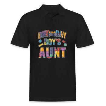 Blocs de construction de la tante du garçon d’anniversaire - Polo Homme - noir - Devant - Kai (181cm)