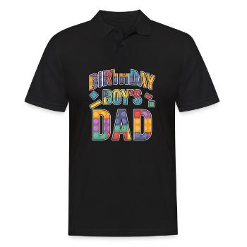 Vater Des Geburtstagskindes Baut Bauklötze - Männer Poloshirt - Schwarz - Vorne - Kai (181cm)
