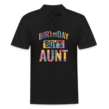 Blocs de construction de la tante du garçon d’anniversaire - Polo Homme - noir - Devant - Kai (181cm)