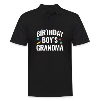 Birthday Kids Grandma Building Blocks - Men's Polo Shirt - black - Front - Kai (181cm)