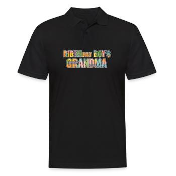 Birthday Kids Grandma Building Blocks - Men's Polo Shirt - black - Front - Kai (181cm)