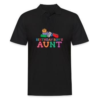 Blocs de construction de la tante du garçon d’anniversaire - Polo Homme - noir - Devant - Kai (181cm)