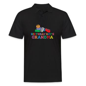 Birthday Kids Grandma Building Blocks - Men's Polo Shirt - black - Front - Kai (181cm)