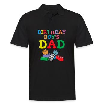 Father of birthday boy builds building blocks - Men's Polo Shirt - black - Front - Kai (181cm)