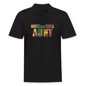 Blocs de construction de la tante du garçon d’anniversaire - Polo Homme - noir - Devant - Kai (181cm)