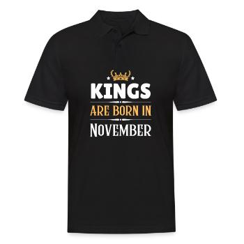 Kings are born in November - Men's Polo Shirt - black - Front - Kai (181cm)