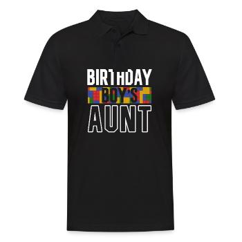 Blocs de construction de la tante du garçon d’anniversaire - Polo Homme - noir - Devant - Kai (181cm)