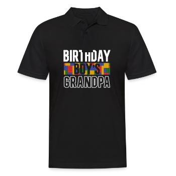 Blocs de construction de grand-père garçon d’anniversaire - Polo Homme - noir - Devant - Kai (181cm)
