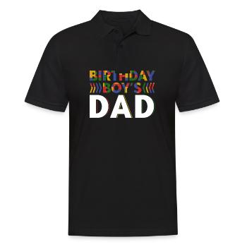 Father of birthday boy builds building blocks - Men's Polo Shirt - black - Front - Kai (181cm)