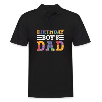 Father of birthday boy builds building blocks - Men's Polo Shirt - black - Front - Kai (181cm)