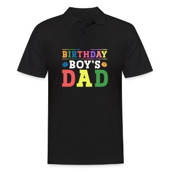 Le père d’un garçon d’anniversaire construit des blocs de construction - Polo Homme - noir - Devant - Kai (181cm)
