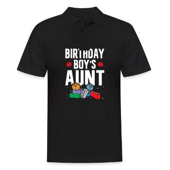 Blocs de construction de la tante du garçon d’anniversaire - Polo Homme - noir - Devant - Kai (181cm)