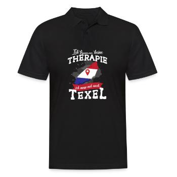 Texel Therapie Nordholland Niederland Urlaub Insel - Männer Poloshirt - Schwarz - Vorne - Kai (181cm)