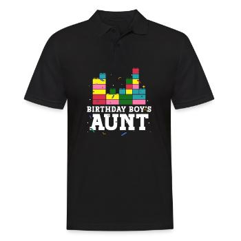 Blocs de construction de la tante du garçon d’anniversaire - Polo Homme - noir - Devant - Kai (181cm)