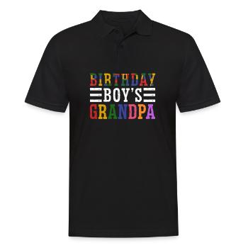 Birthday Boy Grandpa Building Blocks - Men's Polo Shirt - black - Front - Kai (181cm)