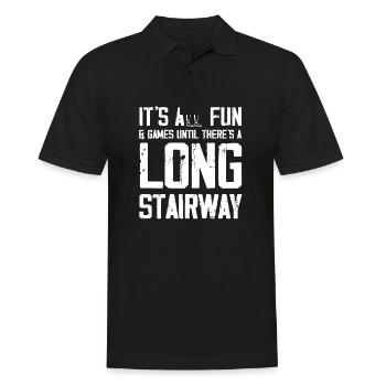 It's all fun & games until there's a long Stairway - Men's Polo Shirt - black - Front - Kai (181cm)