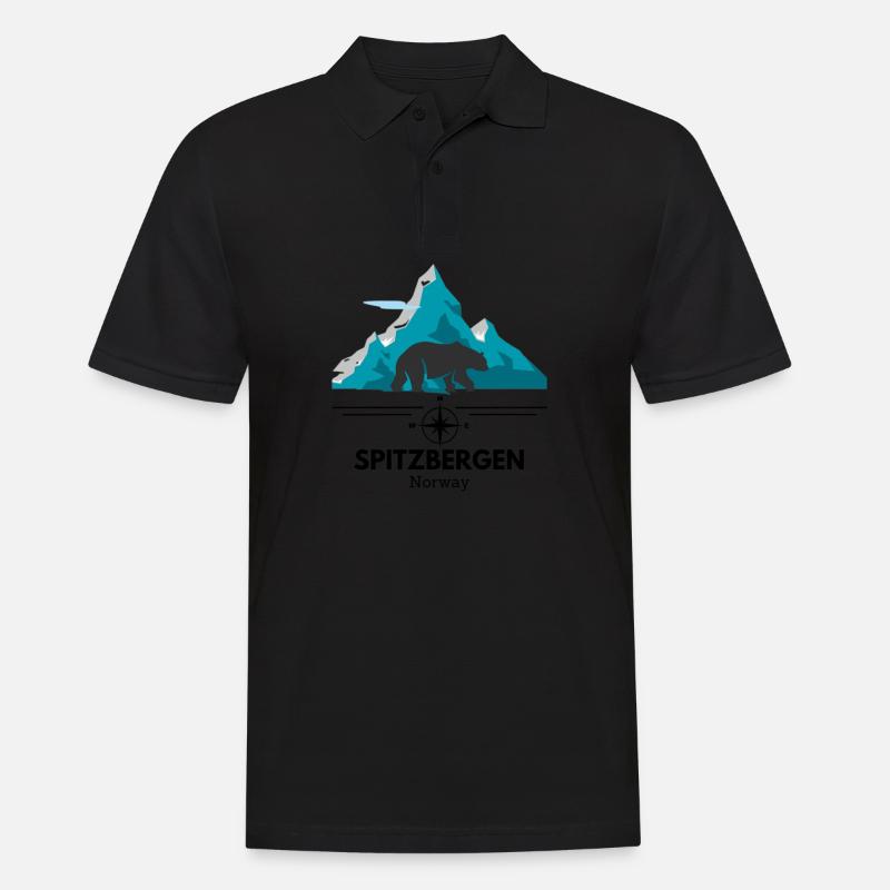 Norway Spitzbergen Design - Männer Poloshirt - Schwarz