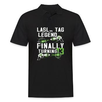Endlich 13 Jahre Alt – Lasertag Geburtstag - Männer Poloshirt - Schwarz - Vorne - Kai (181cm)