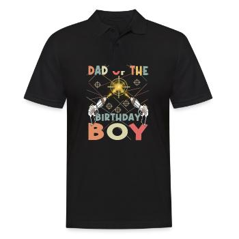 Cool Laser Tag Papa Party Anniversaire Enfant - Polo Homme - noir - Devant - Kai (181cm)