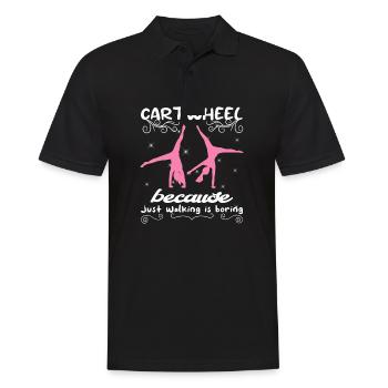Coole Gymnastik Akrobatisches Karrenrad - Männer Poloshirt - Schwarz - Vorne - Kai (181cm)