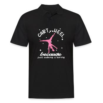 Coole Gymnastik Akrobatisches Karrenrad - Männer Poloshirt - Schwarz - Vorne - Kai (181cm)