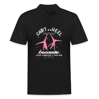Coole Gymnastik Akrobatisches Karrenrad - Männer Poloshirt - Schwarz - Vorne - Kai (181cm)