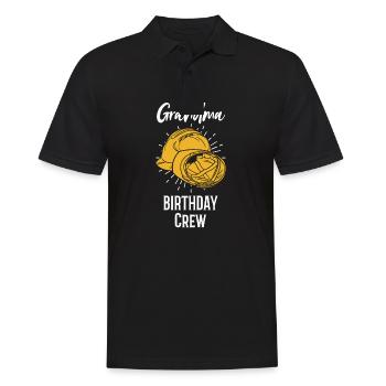 Grandma of the birthday team - Birthday building - Men's Polo Shirt - black - Front - Kai (181cm)