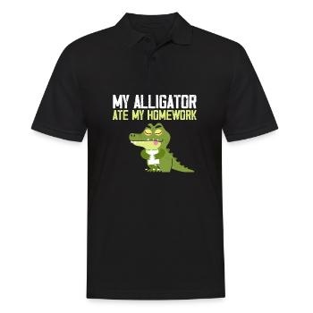 My alligator ate my homework - Männer Poloshirt - Schwarz - Vorne - Kai (181cm)