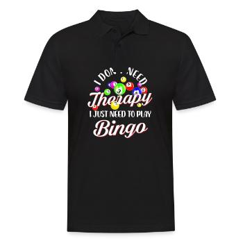 Je n’ai pas besoin de thérapie J’ai juste besoin de bingo - Polo Homme - noir - Devant - Kai (181cm)