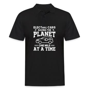 Electric cars save the planet - one mile - Men's Polo Shirt - black - Front - Kai (181cm)