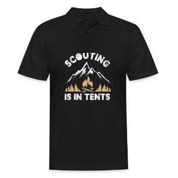 Scouting Is In Tents - Männer Poloshirt - Schwarz - Vorne - Kai (181cm)