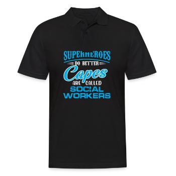 Superheroes do better Capes are called Social - Men's Polo Shirt - black - Front - Kai (181cm)