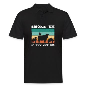 Smok 'em If You Got 'em Meat Saison des barbecues - Polo Homme - noir - Devant - Kai (181cm)