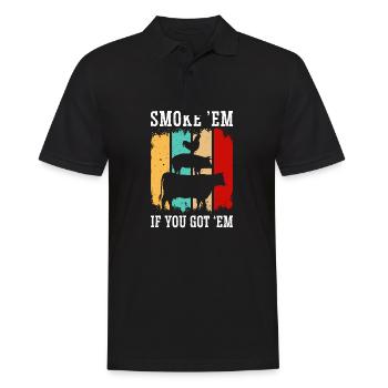 Smok 'em If You Got 'em Meat Saison des barbecues - Polo Homme - noir - Devant - Kai (181cm)