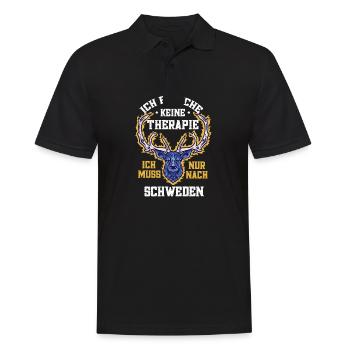 Keine Therapie nur Schweden Flagge Urlaub Geschenk - Männer Poloshirt - Schwarz - Vorne - Kai (181cm)